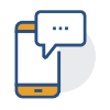 Mobile phone with chat bubble icon