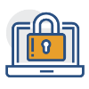 Lock and laptop icon