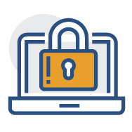 Lock and laptop icon